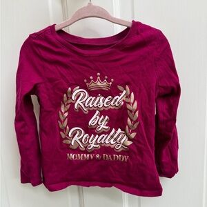 NWOT The Children’s Place 2T Raised by Royalty Girls Long Sleeve Burgundy Top